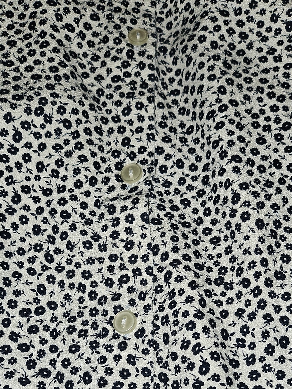 Old Navy Fit & Flare Crepe Button Front White & Black Ditsy Floral Sundress XL - Picture 5 of 10
